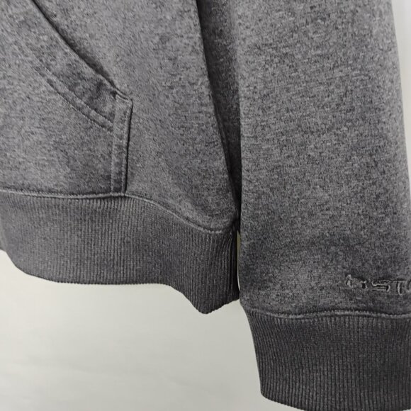 Under Armour Hoodie Pullover Sweatshirt Storm Fleece Lined Gray Neon Lime M - Picture 11 of 12